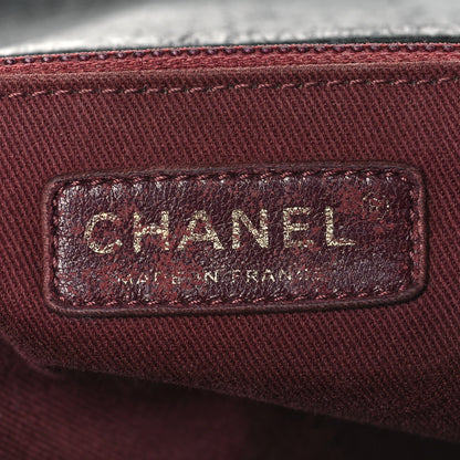 Chanel Glazed Calfskin Castle Rock Large Flap Black Burgundy 6 of 11
