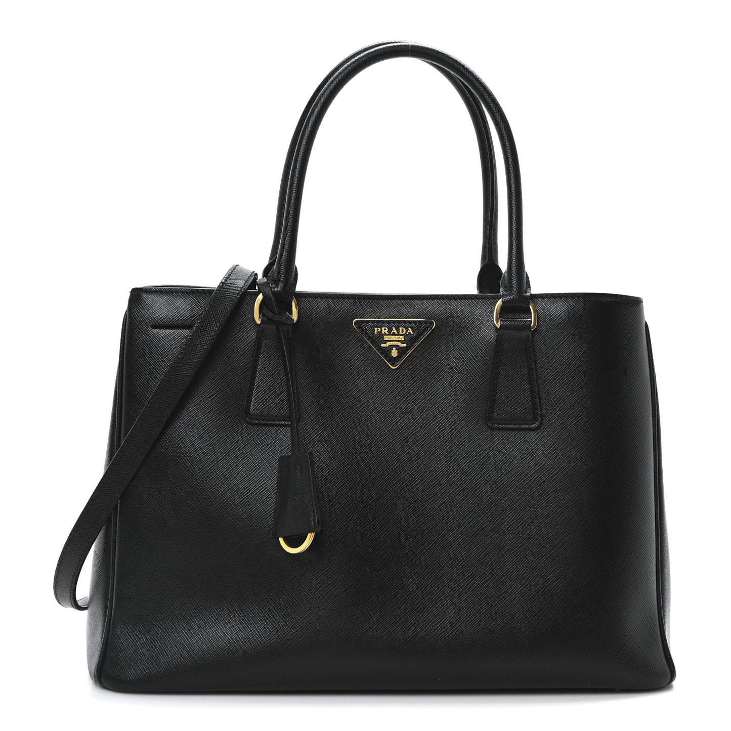 Saffiano Lux Medium Tote Black