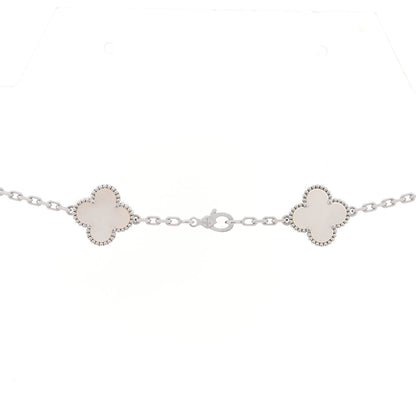 Van Cleef & Arpels 18K White Gold Mother of Pearl 20 Motifs Vintage Alhambra Necklace 3 of 3
