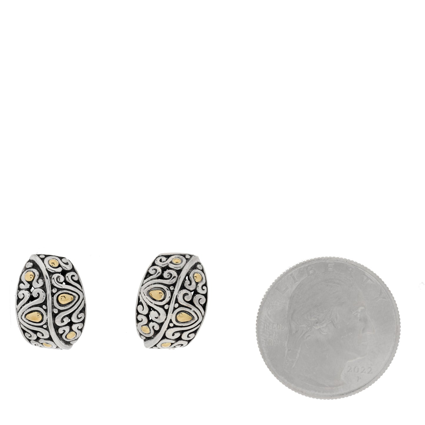 Sterling Silver 18K Yellow Gold Buddha Belly Earrings