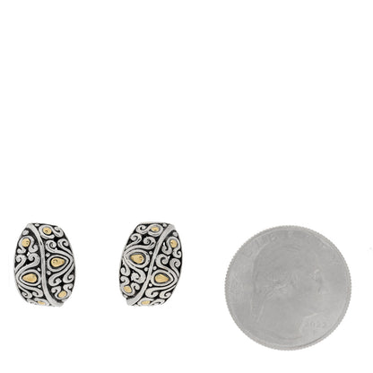 John Hardy Sterling Silver 18K Yellow Gold Buddha Belly Earrings 2 of 4