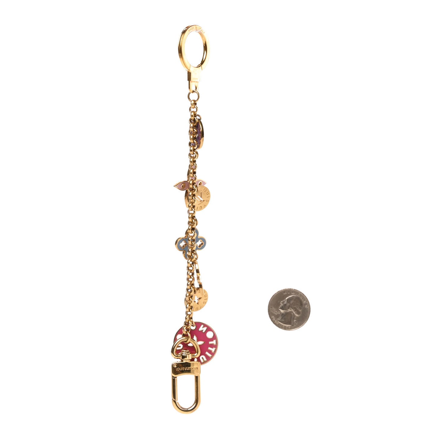 Enamel Looping Key Chain Bag Charm Multicolor