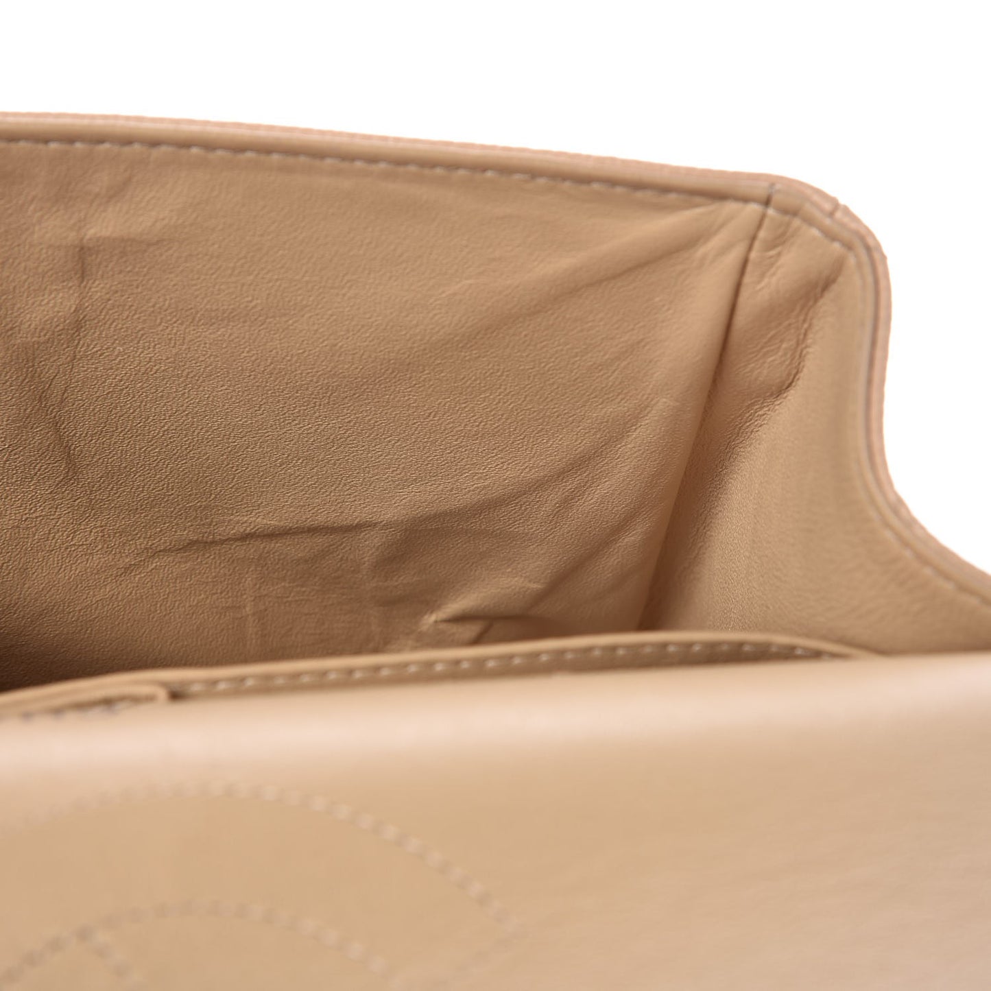 Caviar Quilted Jumbo Double Flap Beige Clair