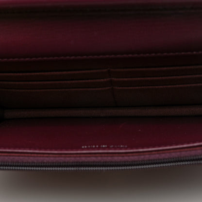 Chanel Lambskin Quilted Enamel CC Wallet On Chain WOC Burgundy 5 of 10