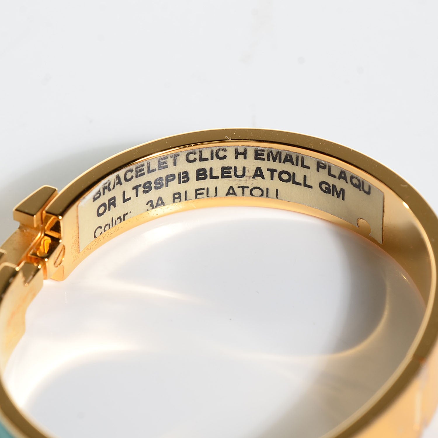 Hermes Enamel Narrow Clic Clac H Bracelet GM Bleu Atoll 6 of 8