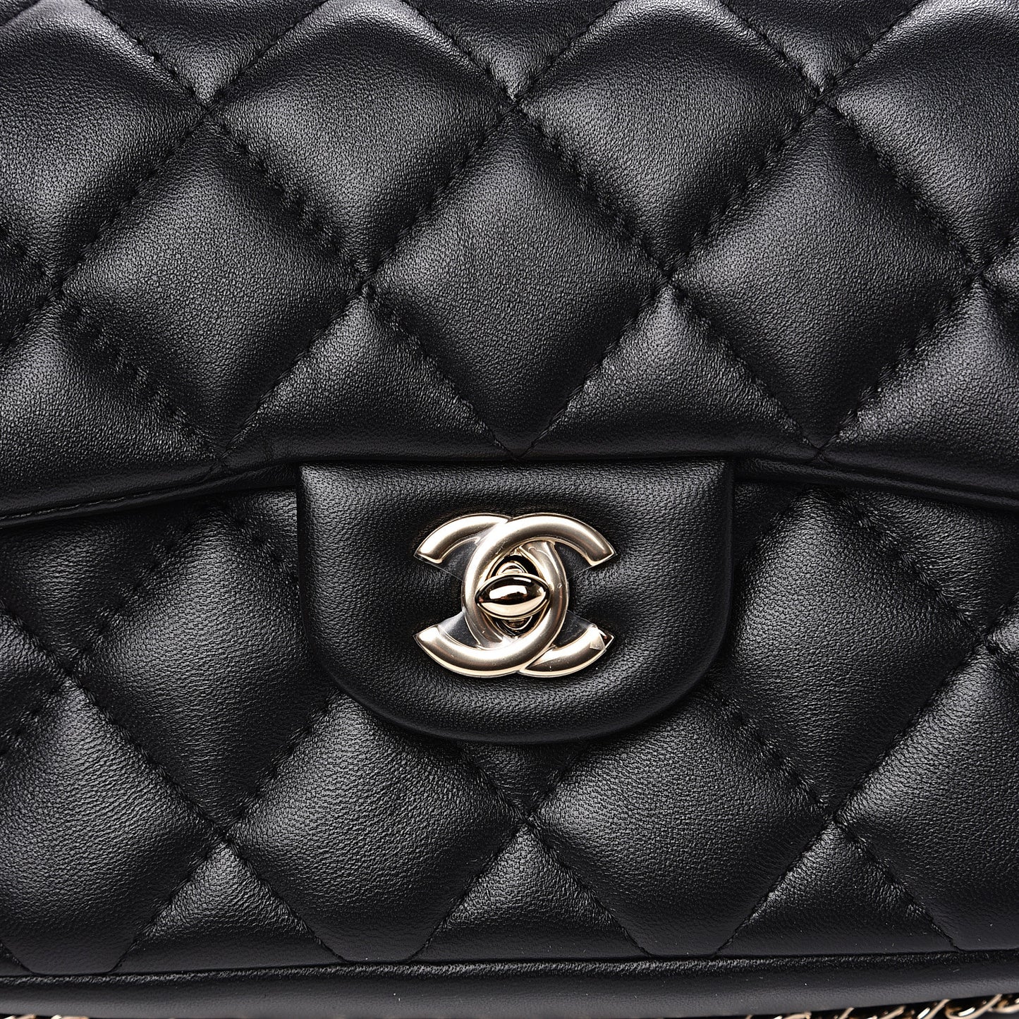 Lambskin Quilted Small My Precious Flap Black