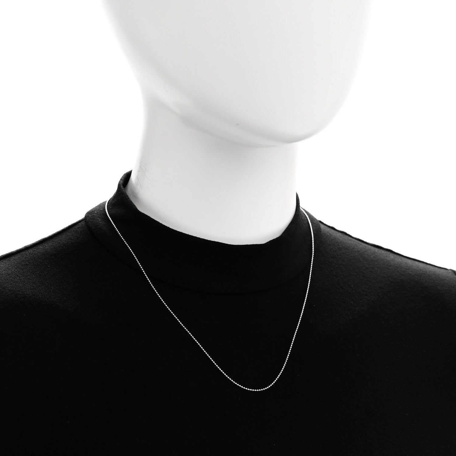 Tiffany Sterling Silver 1.2mm Bead Chain Necklace 18" 2 of 4