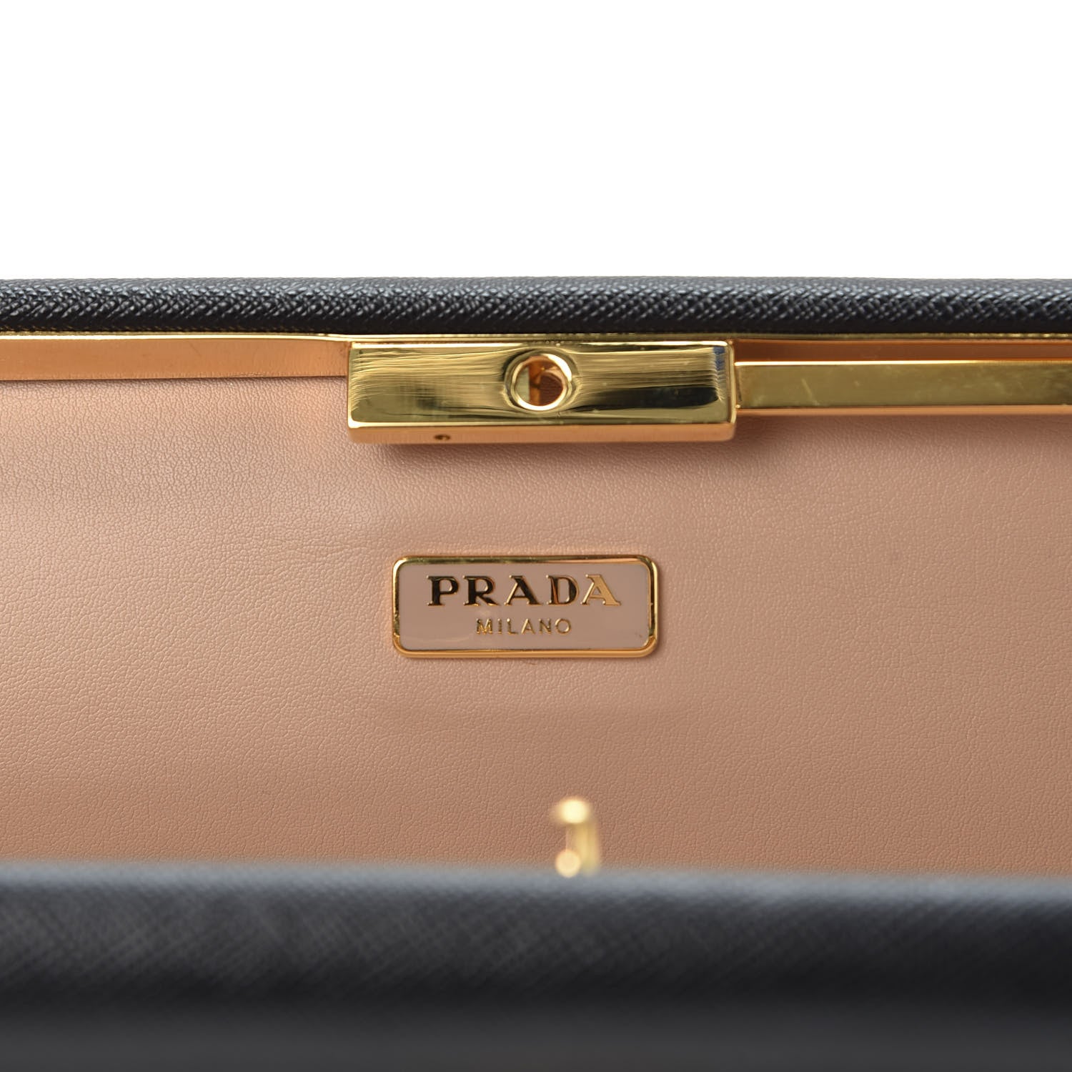 Prada Saffiano Frame Clutch Black 7 of 9