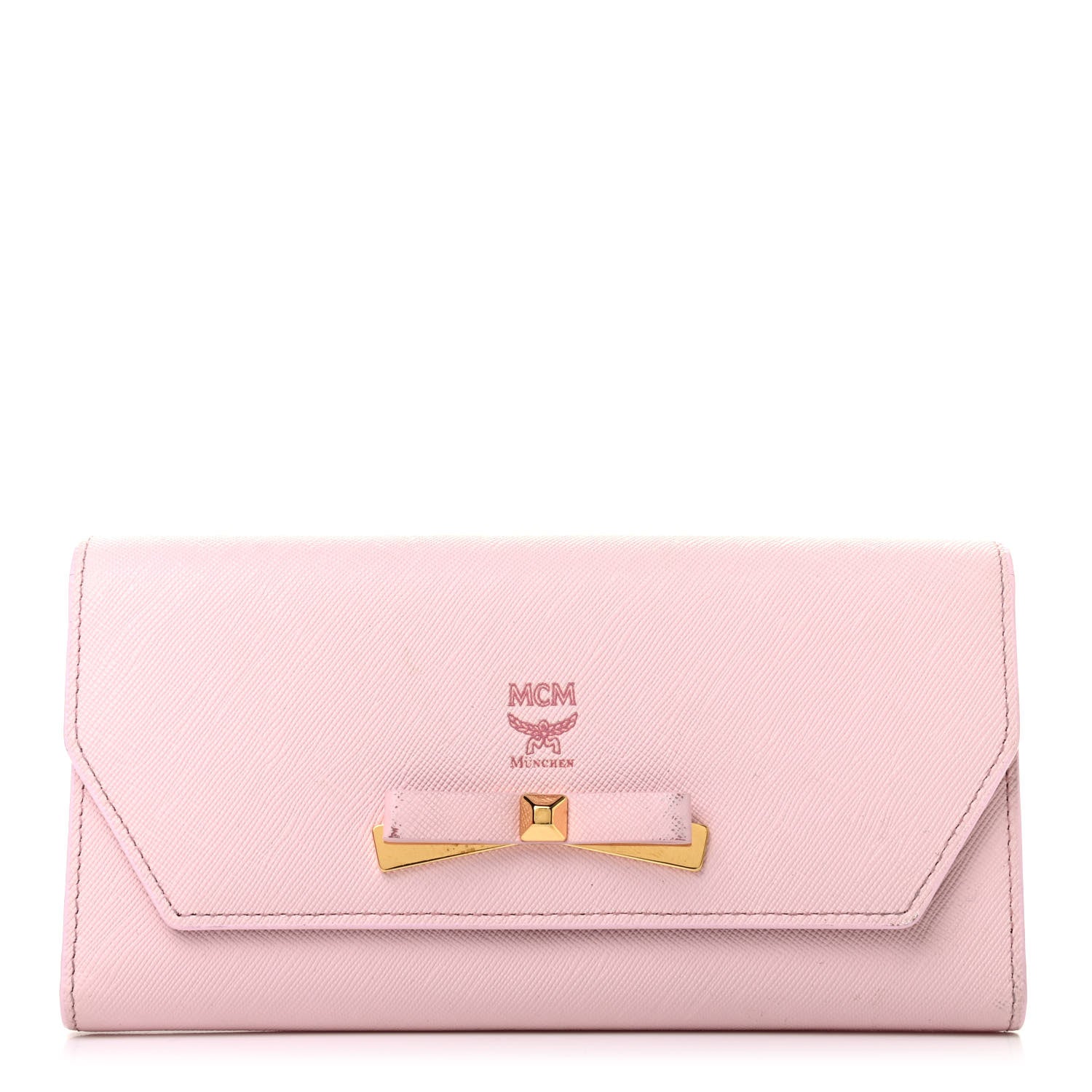 MCM Grained Calfskin Mina Long Wallet Pink 1 of 7