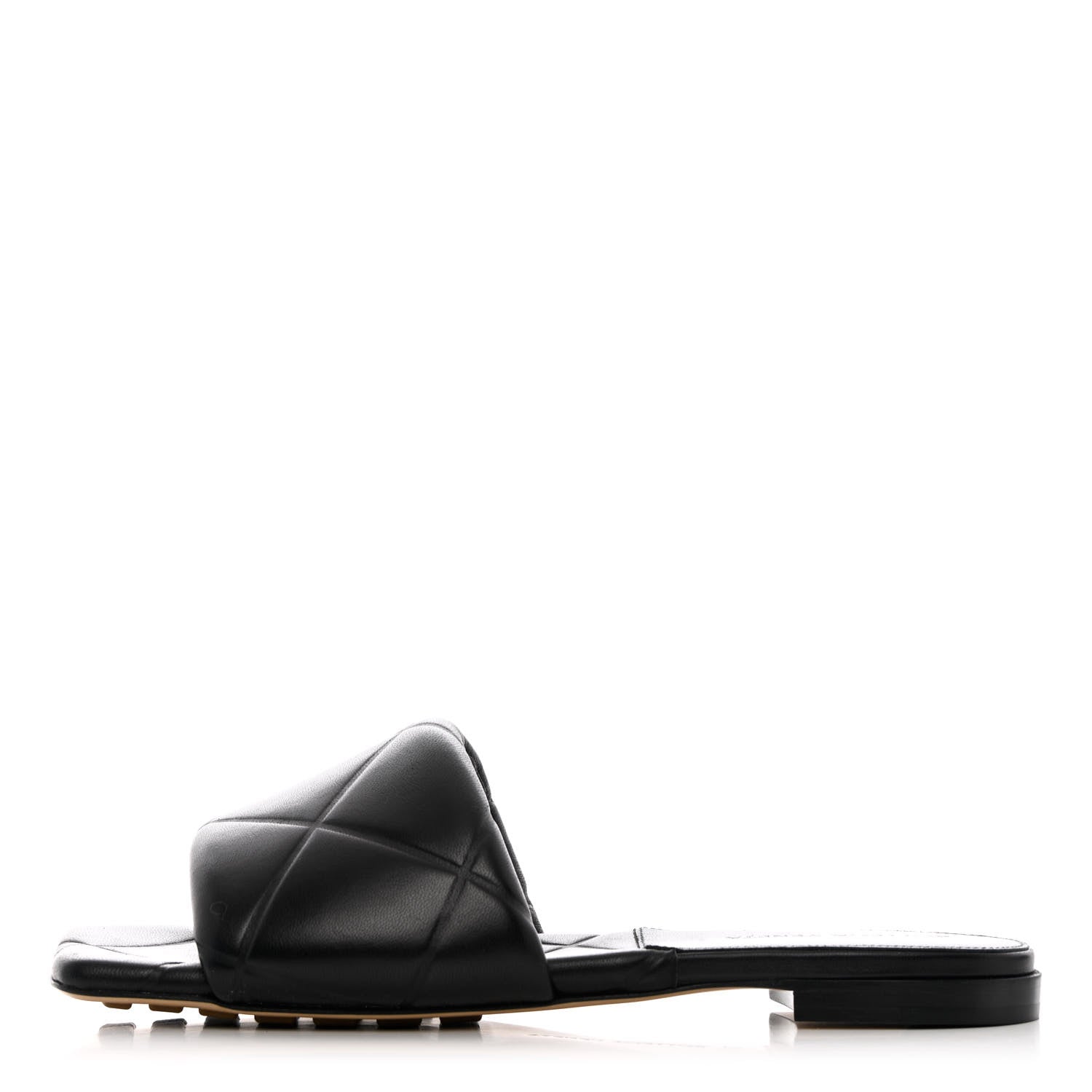Bottega Veneta Nappa Quilted Rubber Lido Flat Sandals 37 Black 1 of 9