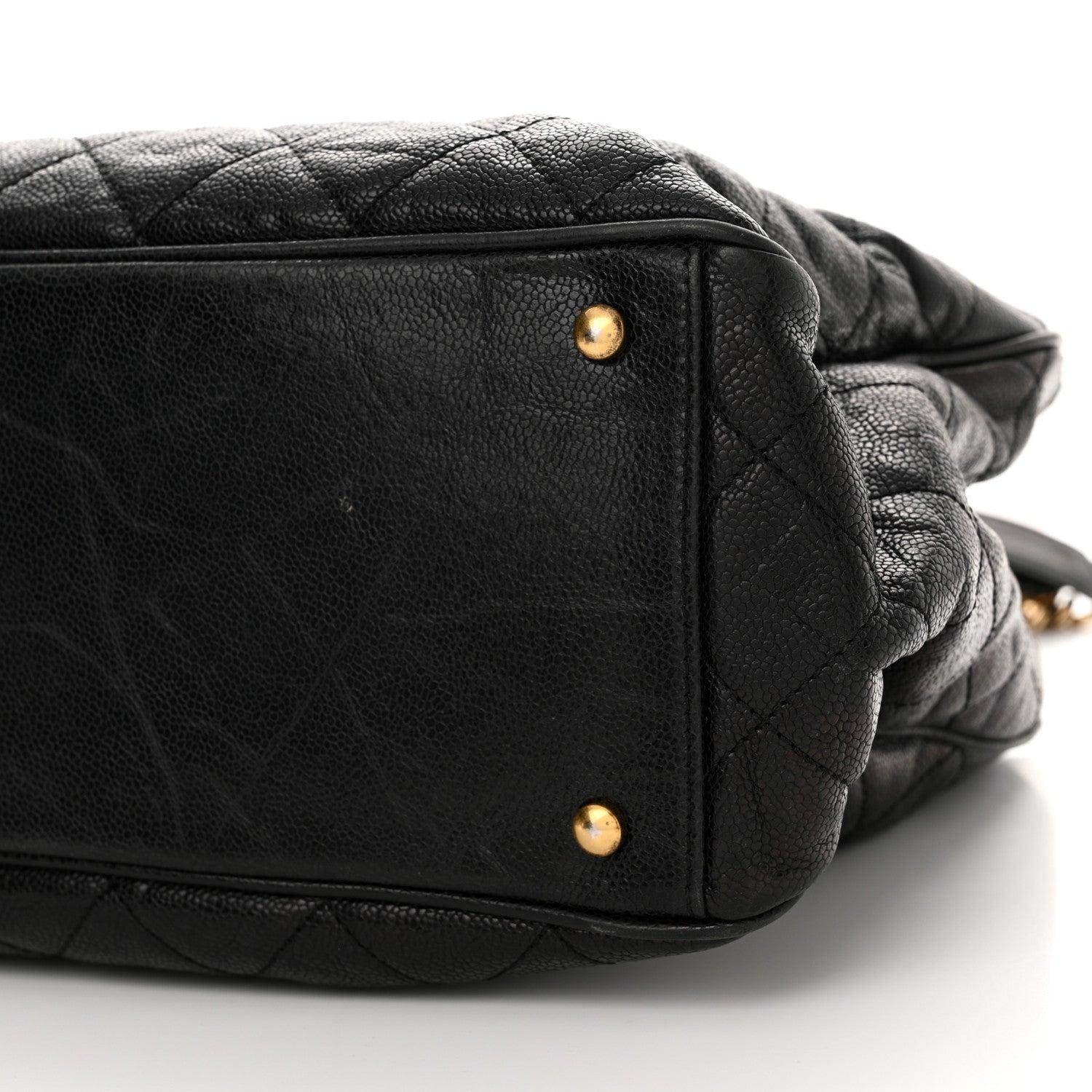 Chanel Glazed Caviar Quilted Small Shiva Tote Black 10 of 12