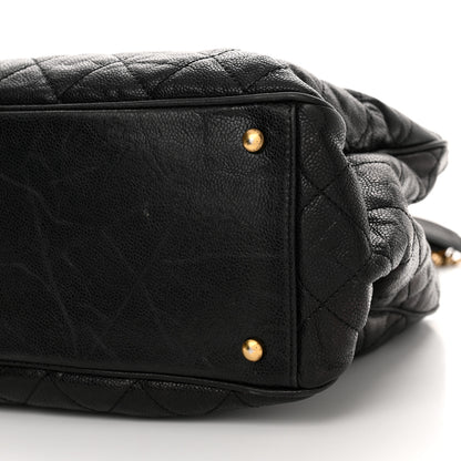 Chanel Glazed Caviar Quilted Small Shiva Tote Black 10 of 12