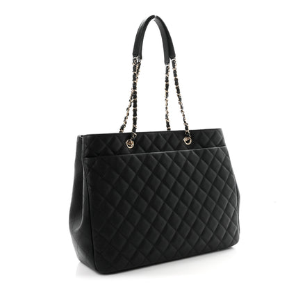 Chanel Caviar Quilted Small Shopping Tote Black 2 of 9