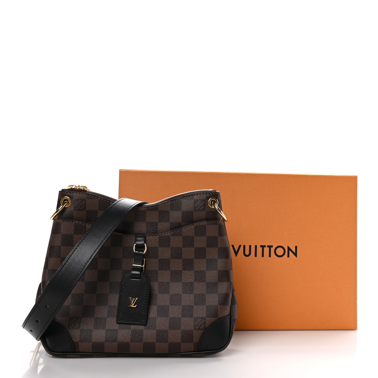 LOUIS VUITTON Damier Ebene Odeon PM Black