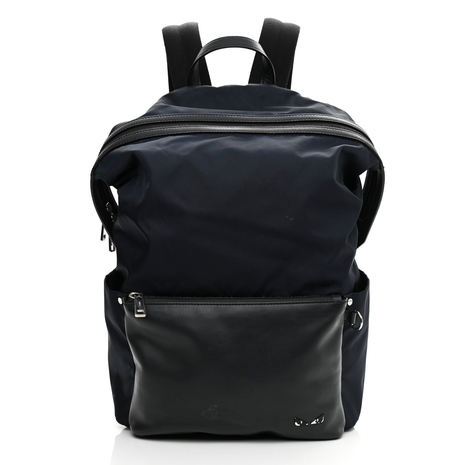 Fendi Nylon Vitello Century Opaco Mini Bug Eyes Backpack Navy 1 of 19