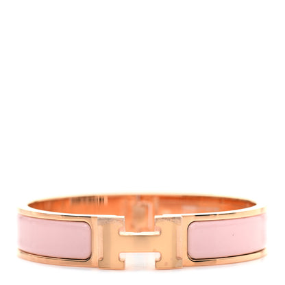Hermes Enamel Narrow Clic Clac H Bracelet PM Rose Cassatta 1 of 6