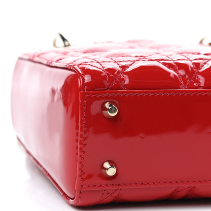 Christian Dior Patent Cannage Mini Lady Dior Red 6 of 8