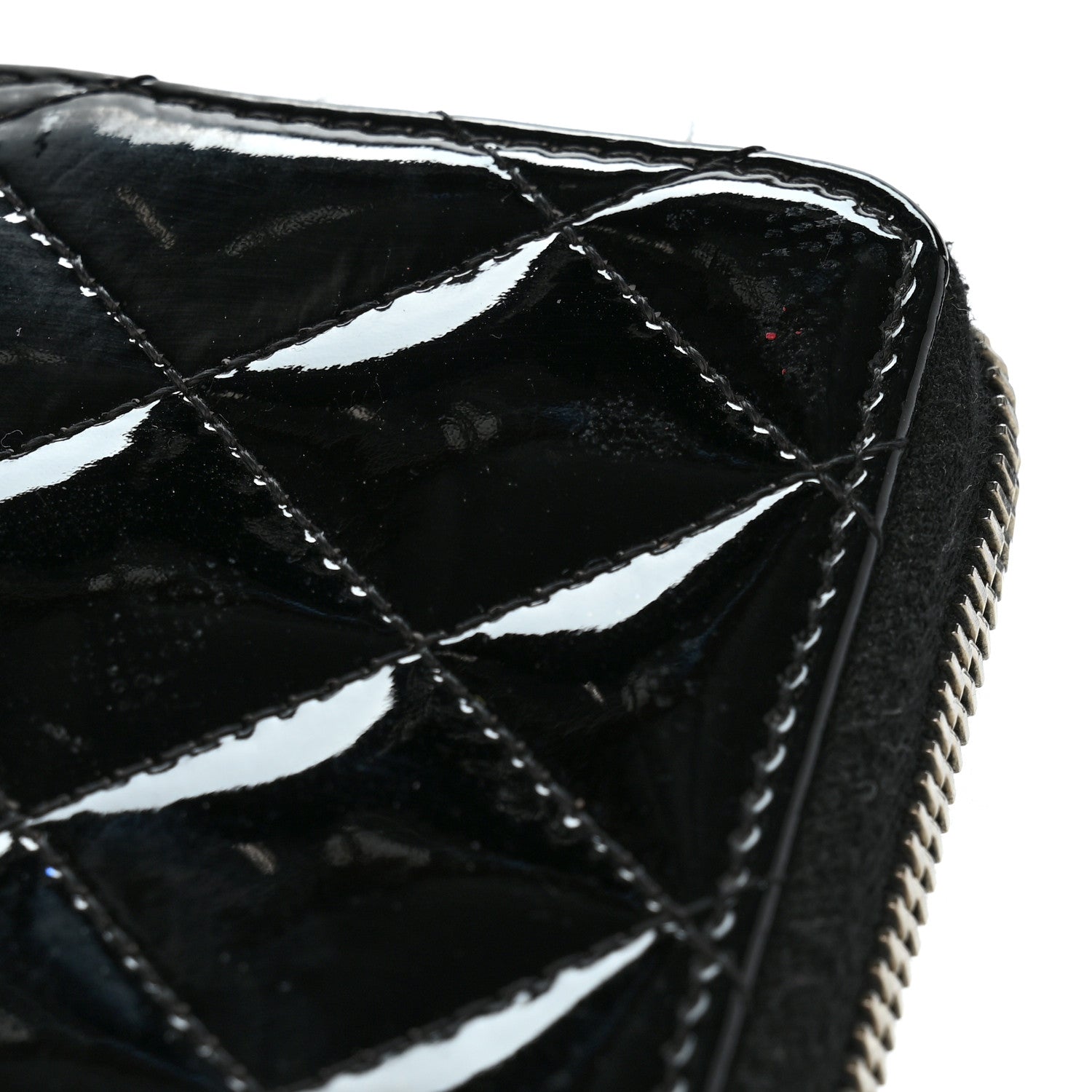 Chanel Patent Calfskin Quilted Zip Coin Purse Black 9 of 10