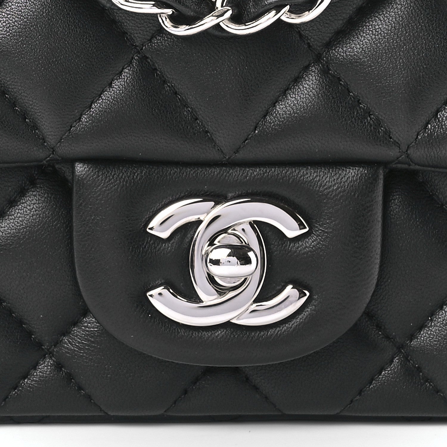 Chanel Lambskin Quilted Mini Square Flap Black 9 of 13