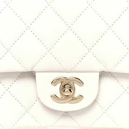 Chanel Caviar Quilted Flap Clutch White 9 of 14