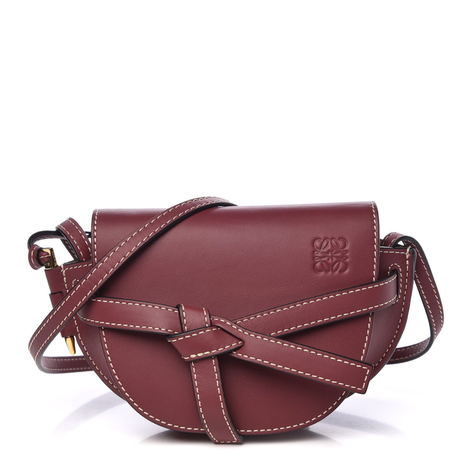 Loewe Calfskin Mini Gate Crossbody Bag Wine 1 of 8
