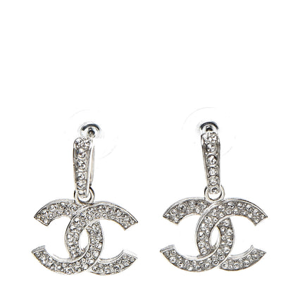 Chanel Crystal Palais Garnier CC Drop Earrings Silver 1 of 5