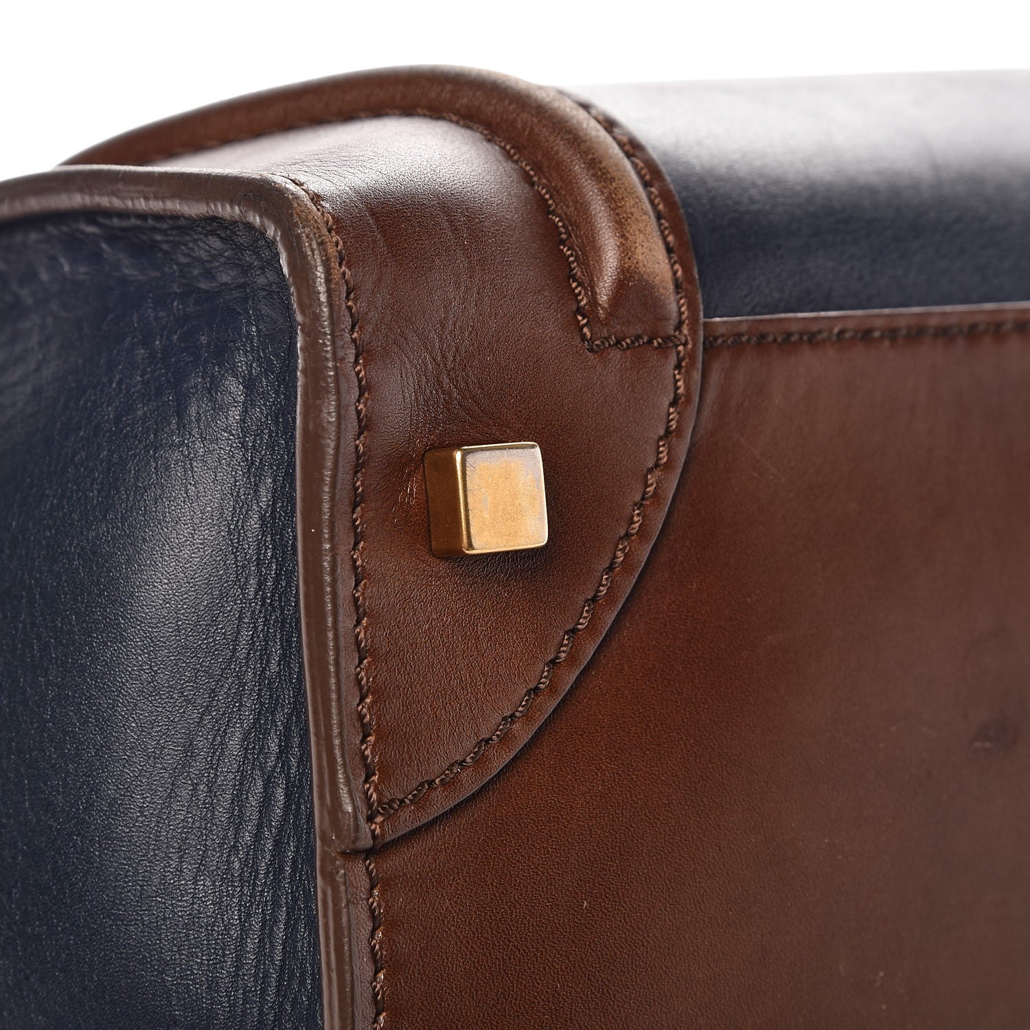 Celine Smooth Calfskin Mini Tri-Color Luggage Navy Blue 8 of 14