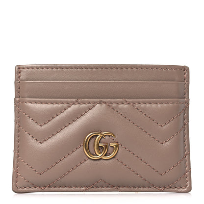 Gucci Calfskin Matelasse GG Marmont Card Holder Porcelain Rose 1 of 6
