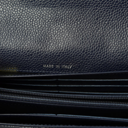 Chanel Caviar Quilted Large Gusset Flap Wallet Navy 7 of 9