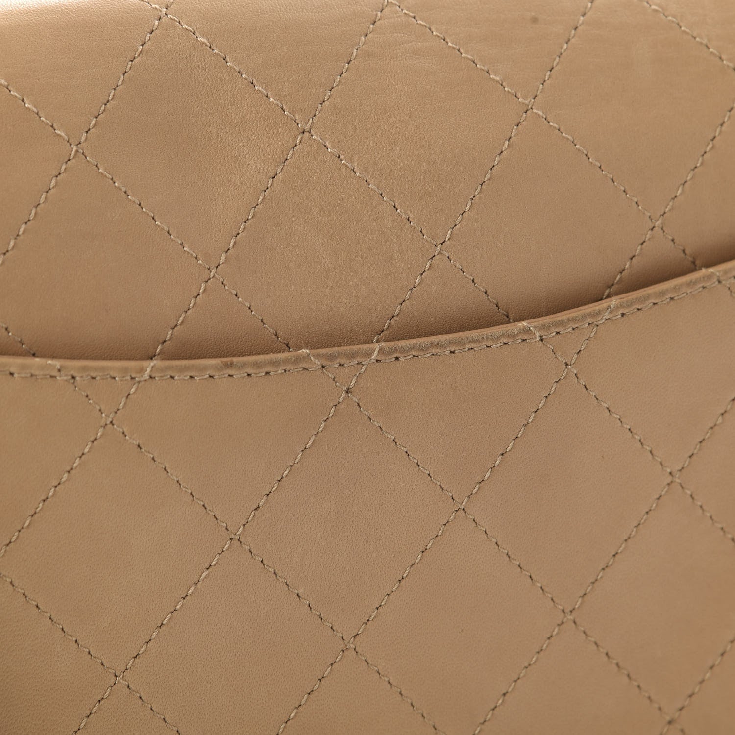 Chanel Lambskin Quilted Maxi Single Flap Beige 14 of 15