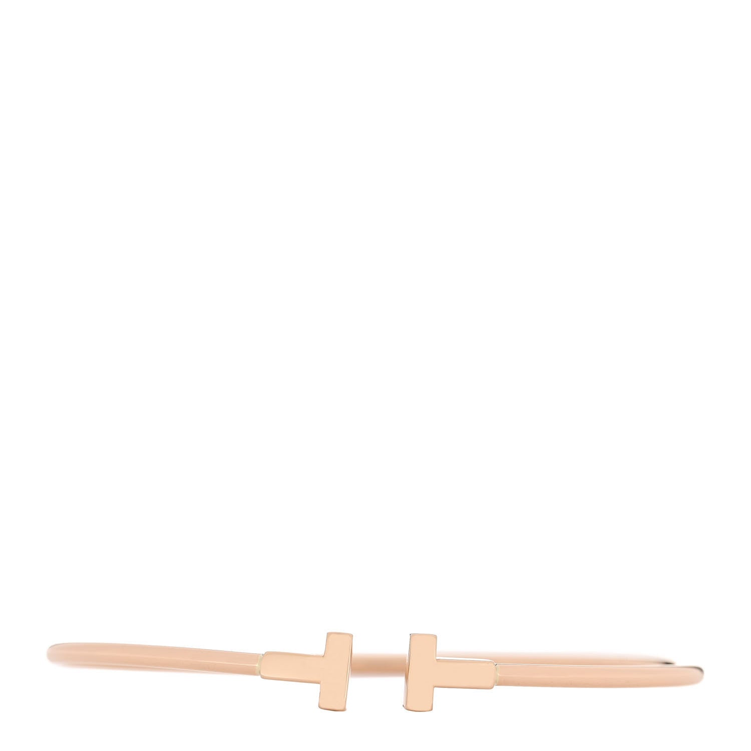 Tiffany 18K Rose Gold Narrow T Wire Bracelet 1 of 3