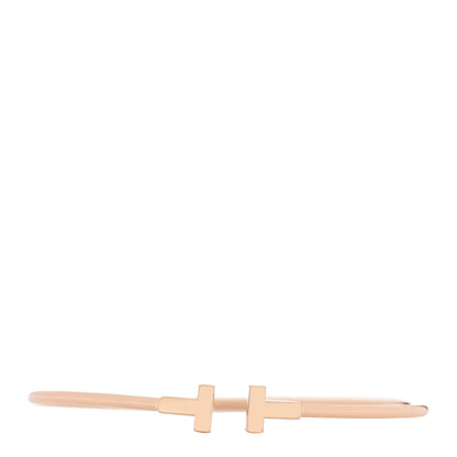 Tiffany 18K Rose Gold Narrow T Wire Bracelet 1 of 3