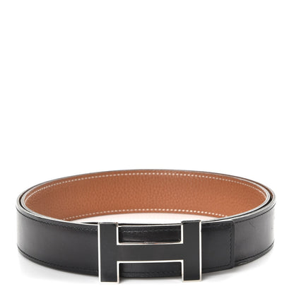 Hermes Box Togo 32mm Quizz H Belt 100 Black Gold 1 of 9