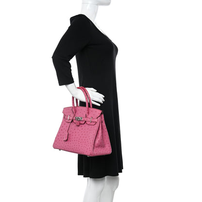 Hermes Ostrich Birkin 30 Fuchsia 2 of 10
