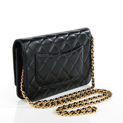 Chanel Lambskin Quilted Wallet On Chain WOC Black 3 of 7