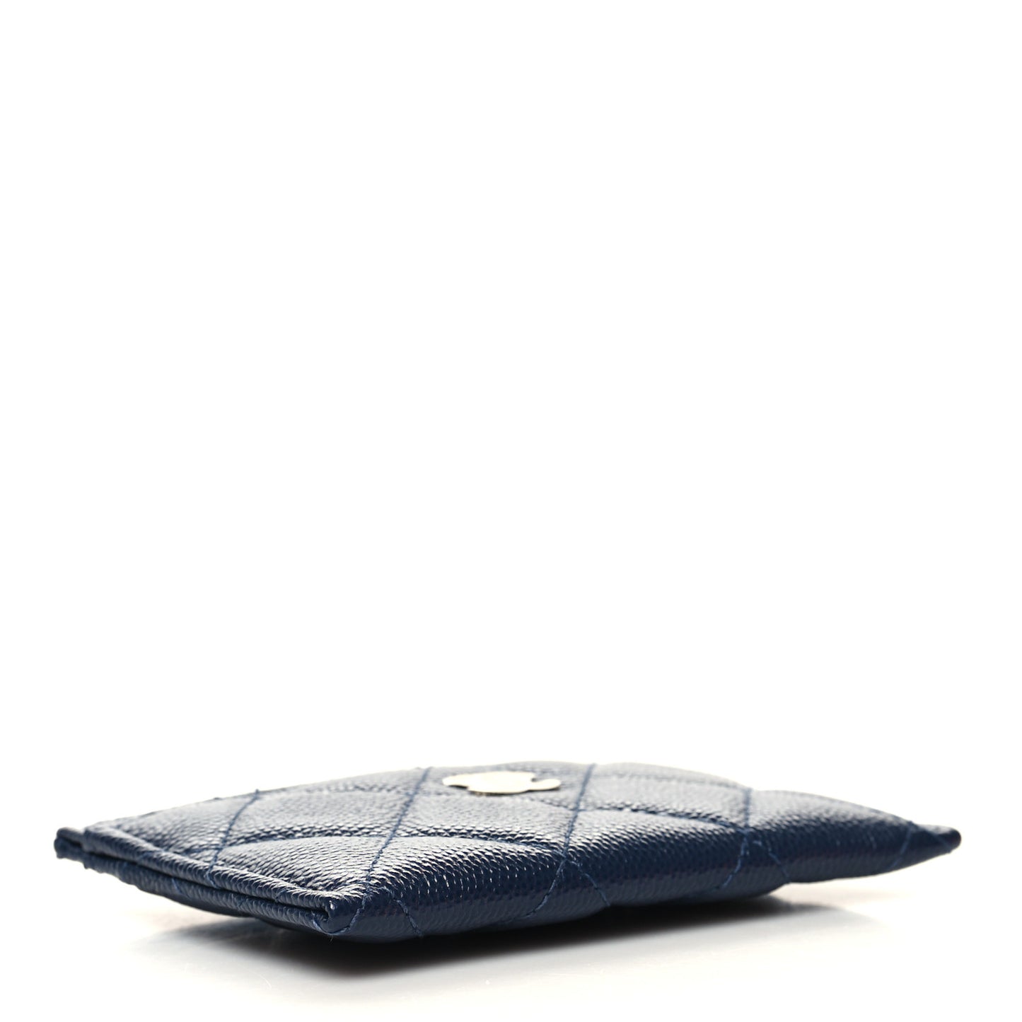 Caviar Quilted Card Holder Navy