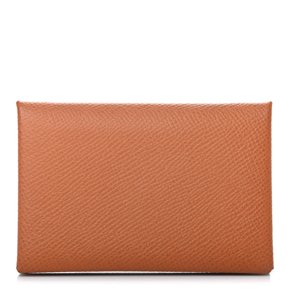 Hermes Epsom Calvi Card Case Gold 1 of 6