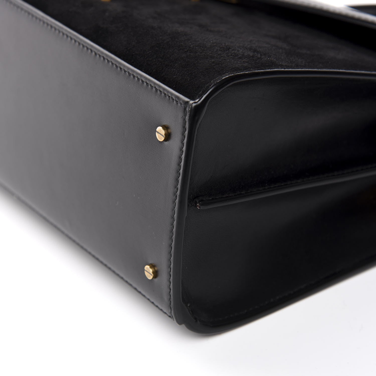 Saint Laurent Kid Scamosciato Smooth Calfskin Medium Classic Monogram Cassandra Top Handle Black Rouge Legion 7 of 9