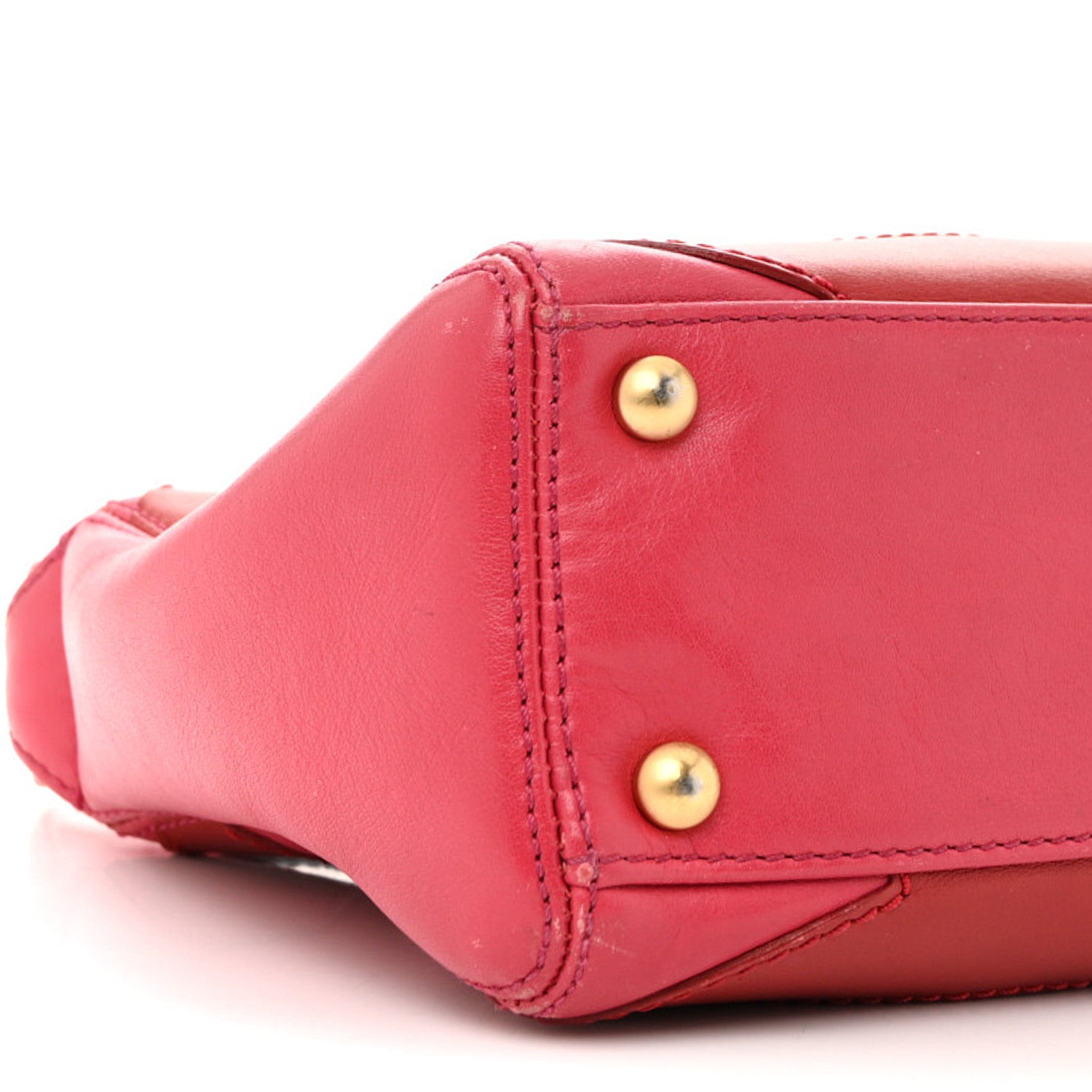 Chanel Calfskin Small CC Stitched Shoulder Bag Pink Red 9 of 16