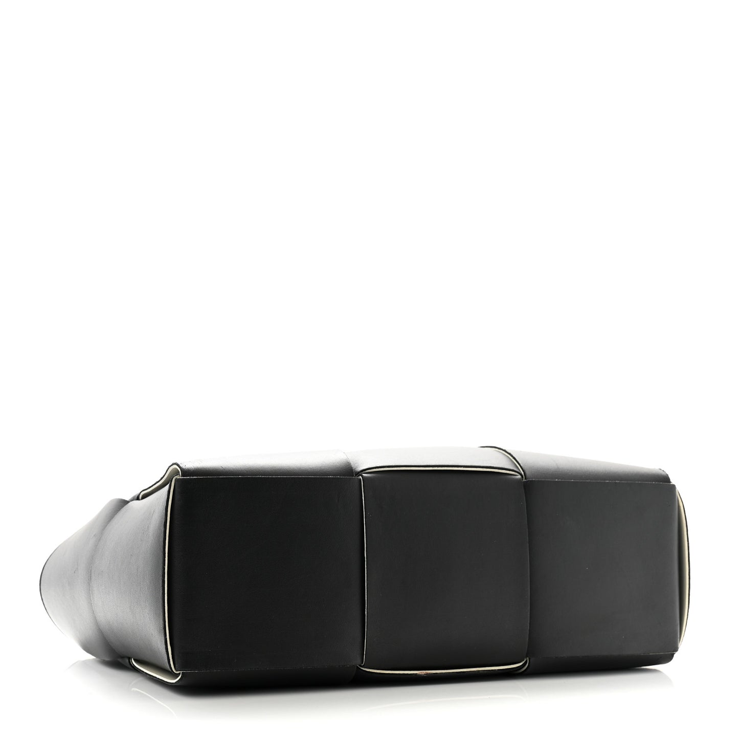 Nappa Maxi Intrecciato Arco Tote Black White