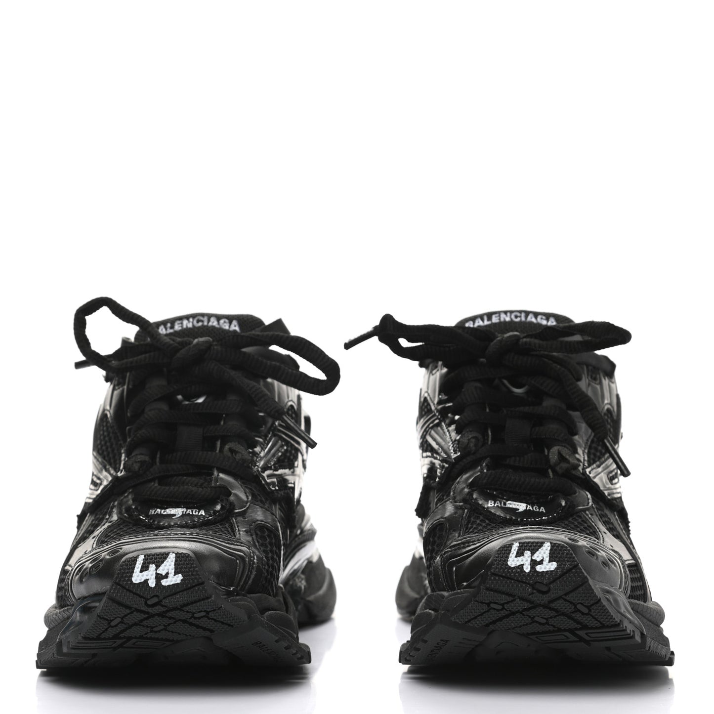 Mesh Rubber Monocolor Mens Runner Sneakers 41 Black