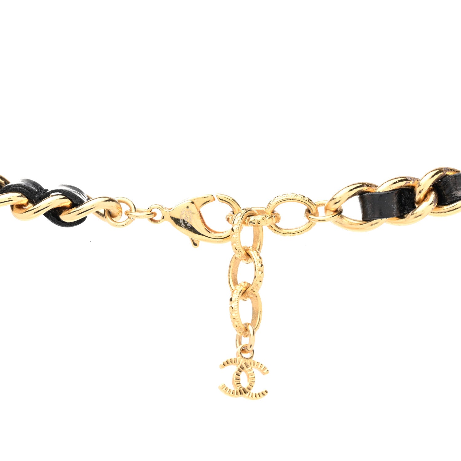 Chanel Lambskin Pearl CC Long Chain Necklace Black Gold 5 of 5