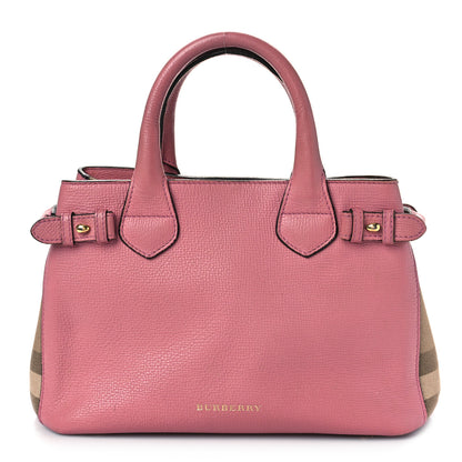Burberry Derby Calfskin House Check Small Banner Tote Pink 1 of 10