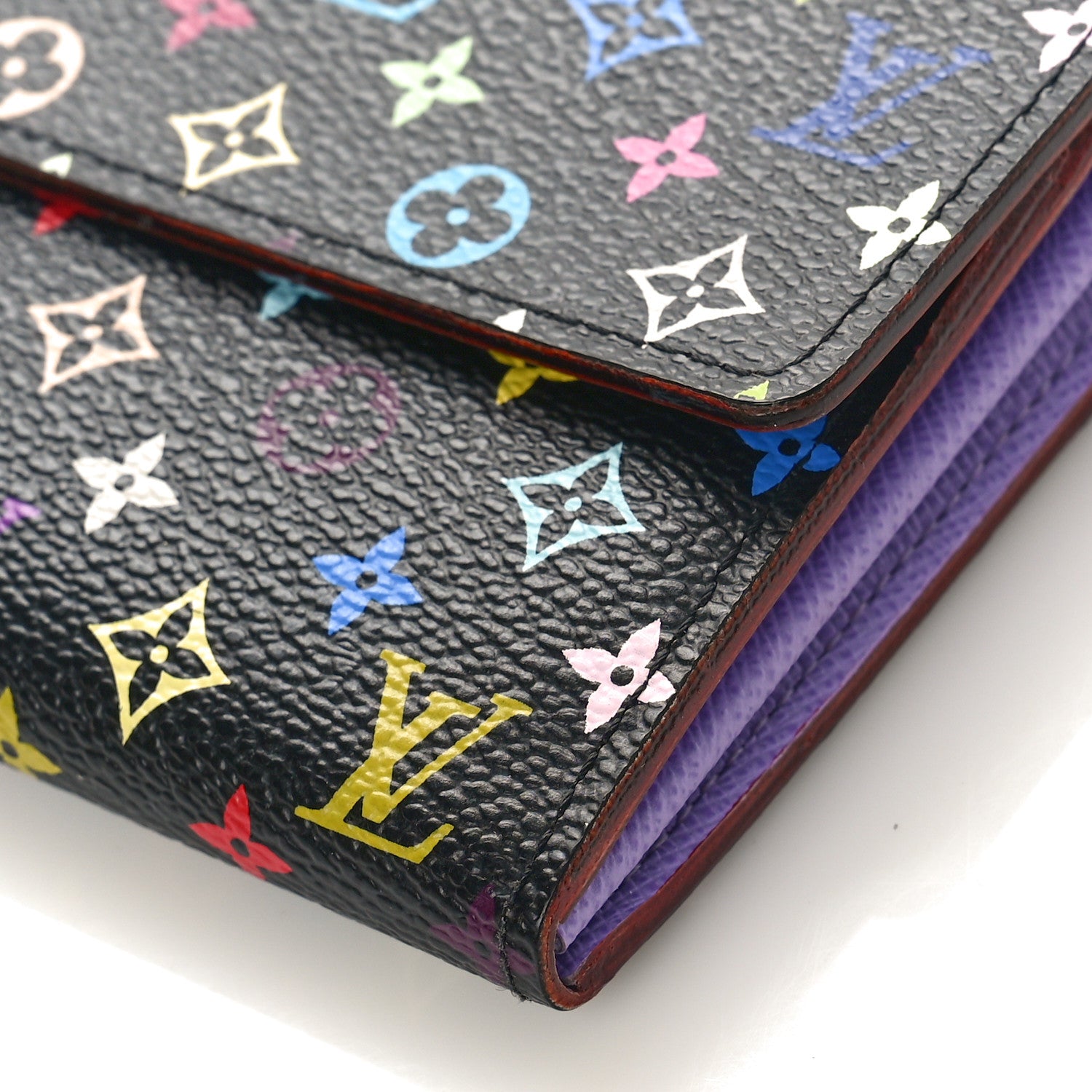 Louis Vuitton Monogram Multicolor Sarah Wallet Black Violet 9 of 9