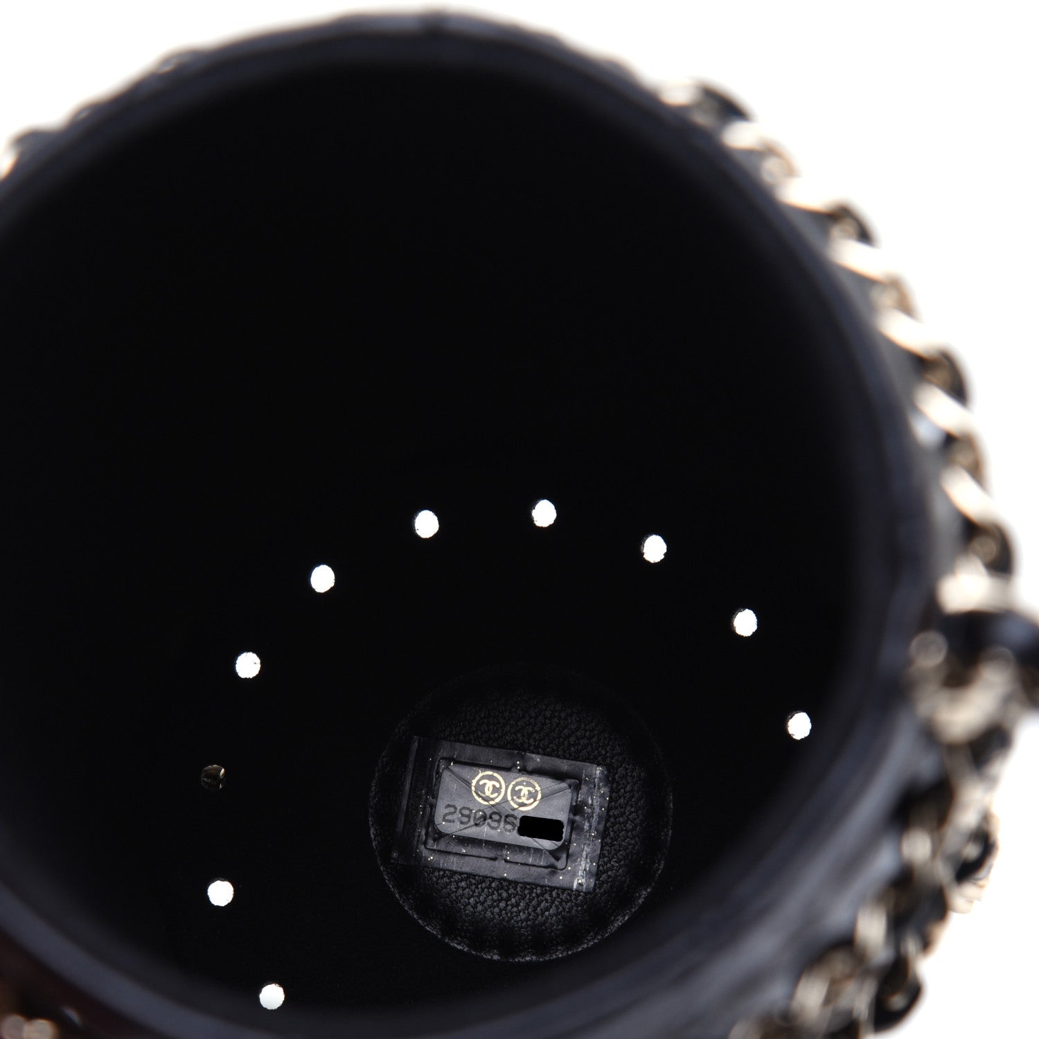 Chanel Lambskin Quilted CC To Drink Water Bottle Black Gold 5 of 15