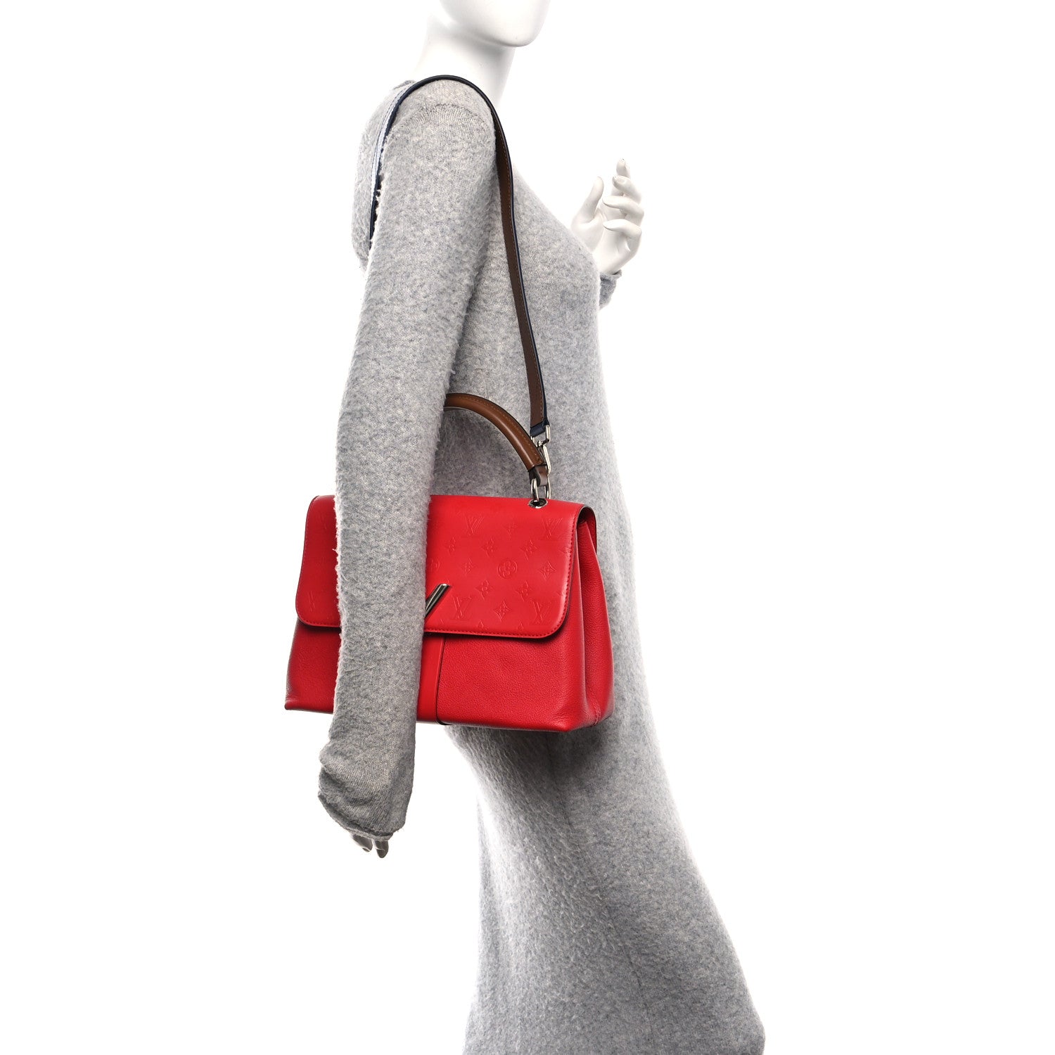 Louis Vuitton Cuir Plume Ecume Very One Handle Rubis 2 of 9