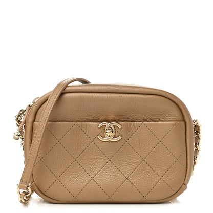 Chanel Goatskin Quilted Small Casual Trip Camera Case Beige 1 of 10