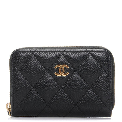 Chanel Caviar Quilted Zip Coin Purse Black 1 of 8