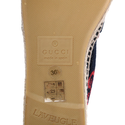 Gucci Terry Cloth GG Monogram Espadrilles 36.5 Blue Red 6 of 9