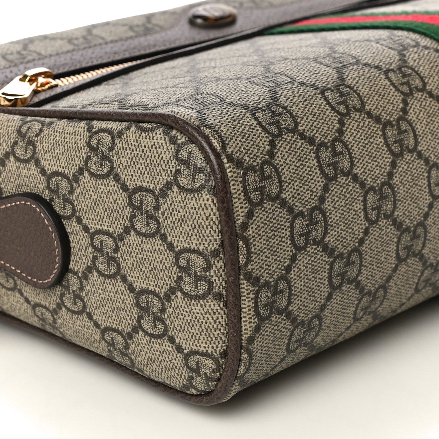 Gucci GG Supreme Monogram Web Small Ophidia Shoulder Bag Brown 10 of 11